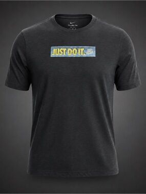 Nike Dri-FIT Just Do It Graphic Tee Men’s XXL Black Charcoal Athletic Shirt
